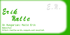 erik malle business card